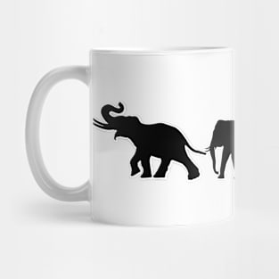 March of the Giants: Elephant Silhouettes on Parade Mug